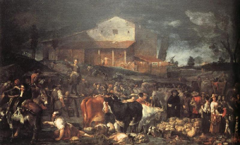 CRESPI, Giuseppe Maria The Fair at Poggio a Caiano oil painting picture